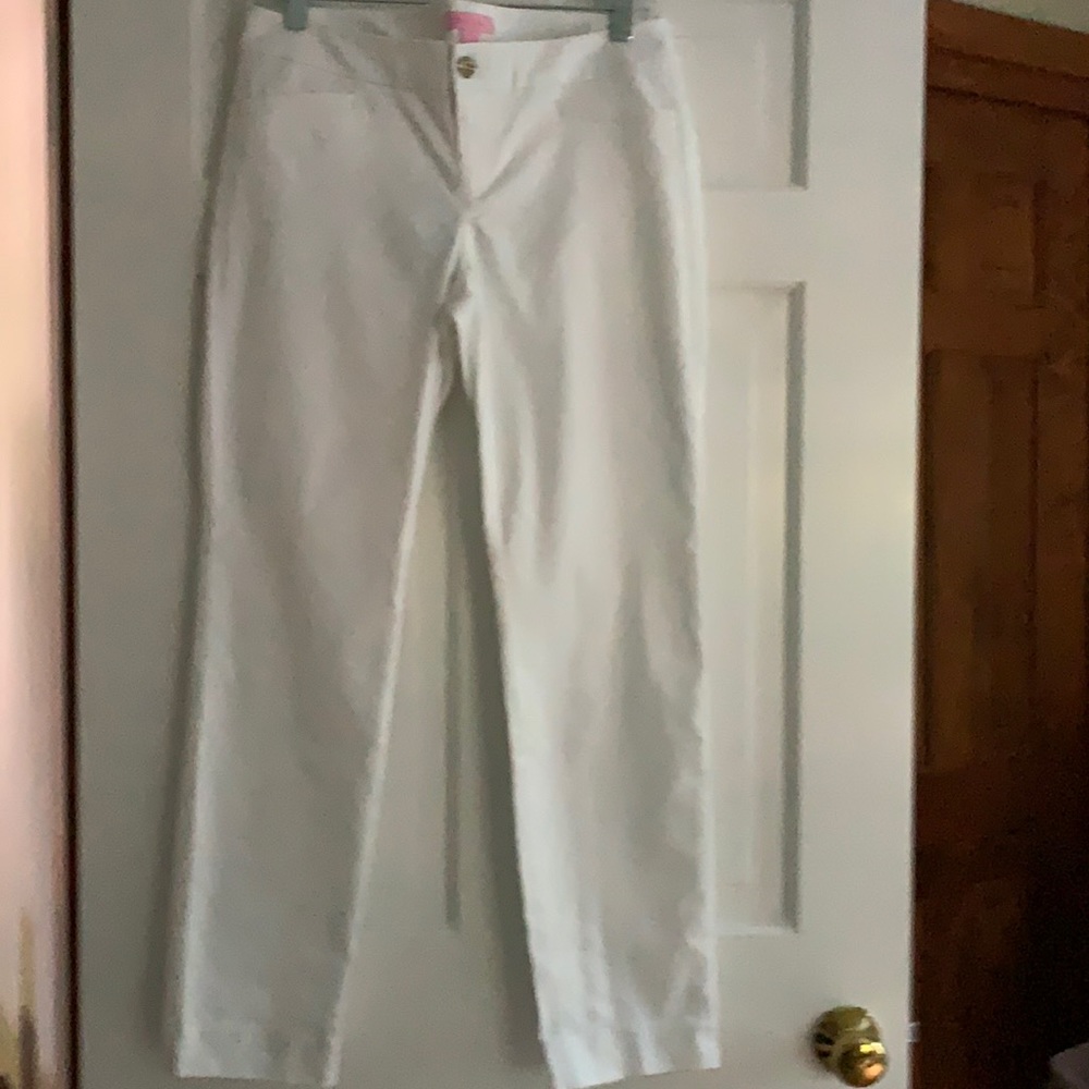 Lilly Pulitzer “Kelly skinny ankle pant” in resort white.